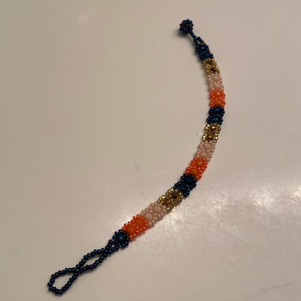Huichol Beaded Flower Bracelet